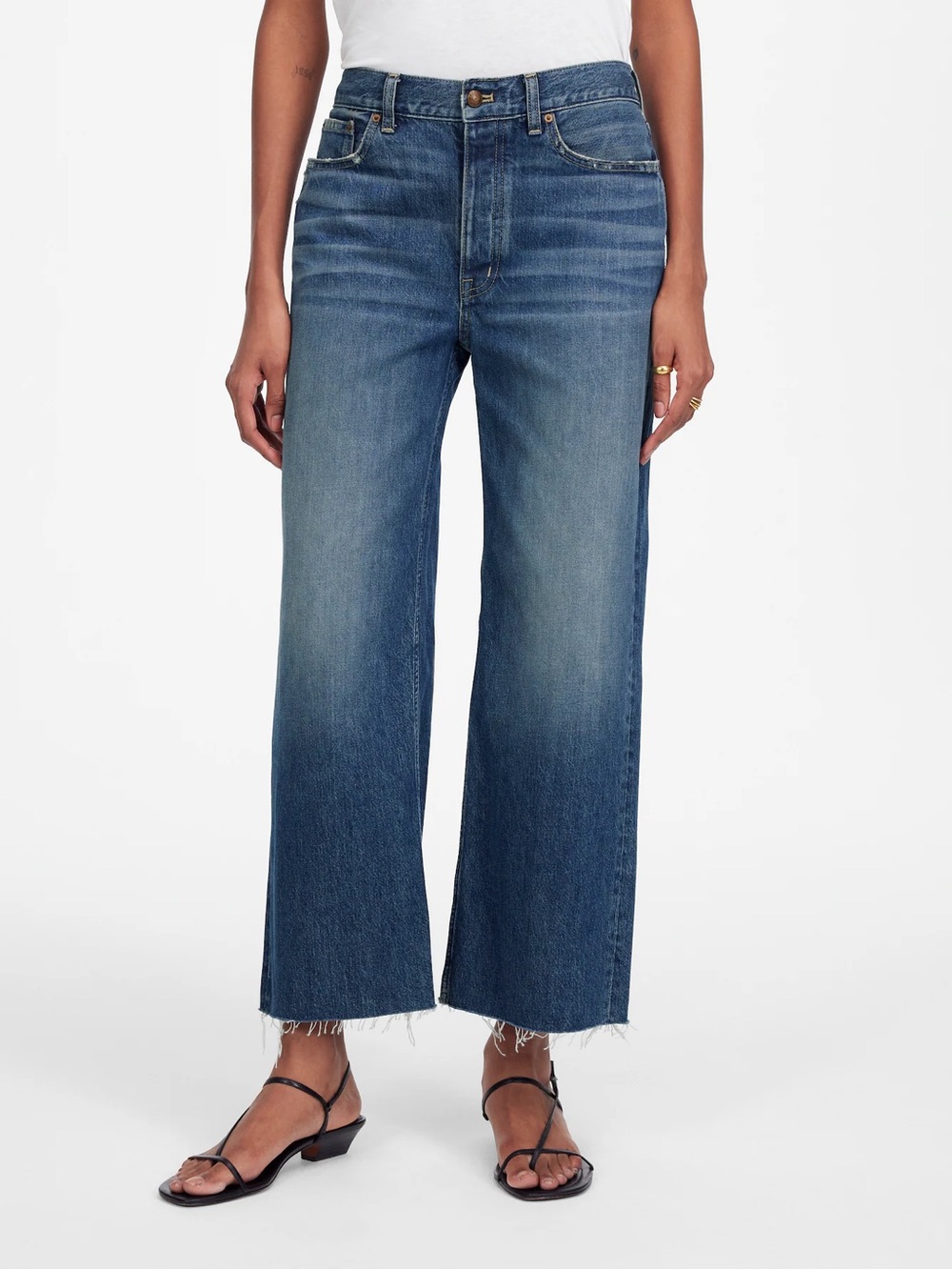 Madewell Low-Slung Baggy Crop Jeans Croswell Wash Size 31